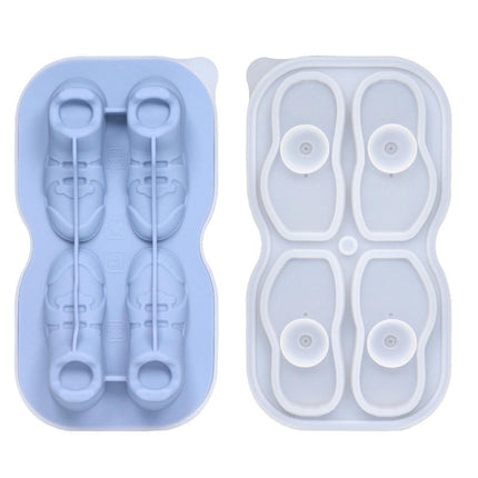 Grids Shoe Shaped Silicones Ice Cube Tray Convenient Ice Moulds For Cocktails