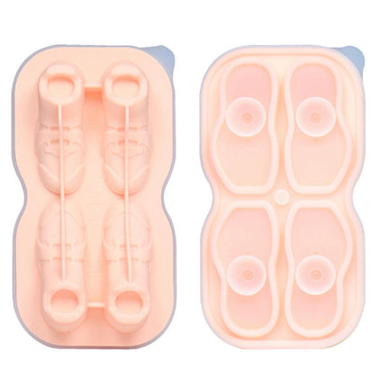 Grids Shoe Shaped Silicones Ice Cube Tray Convenient Ice Moulds For Cocktails