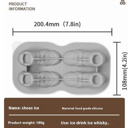 Grids Shoe Shaped Silicones Ice Cube Tray Convenient Ice Moulds For Cocktails