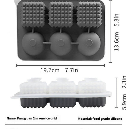 Ice Mold Duo - Ice Cube & Ice Ball Silicone Tray for Whiskey Cocktails and Scotch