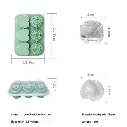 Ice Cube Rose Love Shape Tray Portable Ice Ball Maker Silicone Ice Ball Maker Mold