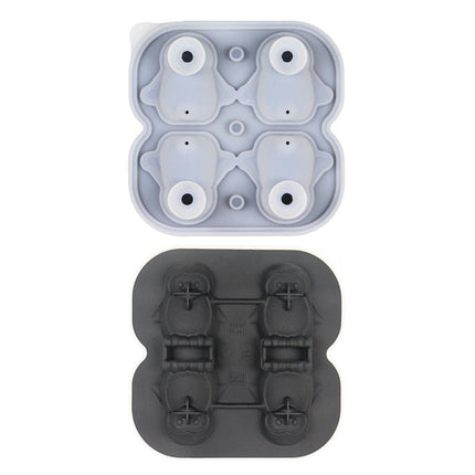 Penguins 3D Ice Cube Trays Silicone Tray - with Lid Fun Shapes Ice Cube Molds