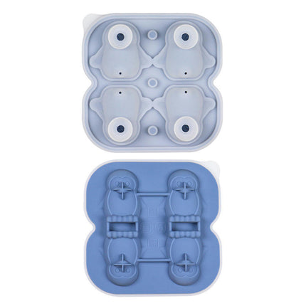 Penguins 3D Ice Cube Trays Silicone Tray - with Lid Fun Shapes Ice Cube Molds