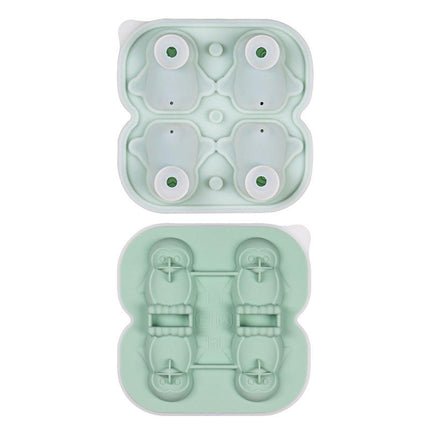 Penguins 3D Ice Cube Trays Silicone Tray - with Lid Fun Shapes Ice Cube Molds