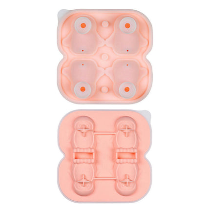 Penguins 3D Ice Cube Trays Silicone Tray - with Lid Fun Shapes Ice Cube Molds