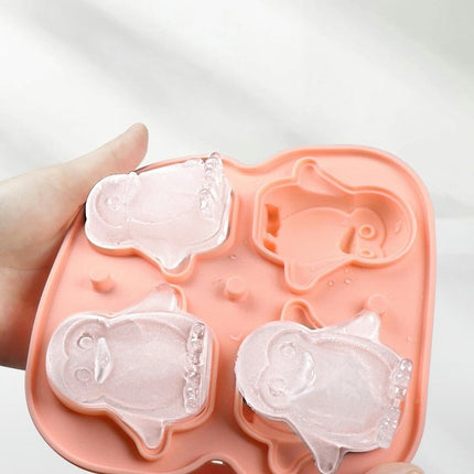 Penguins 3D Ice Cube Trays Silicone Tray - with Lid Fun Shapes Ice Cube Molds