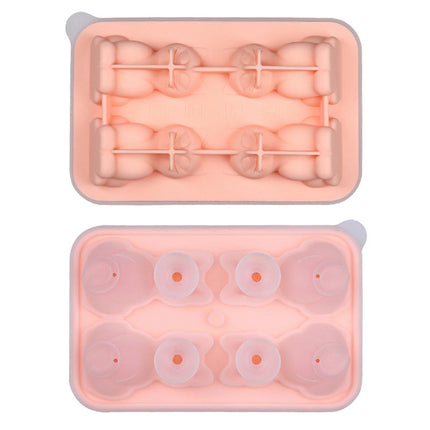 3D Cat Ice Cube Mold Silicone Large Ice Cube Tray with Lid - for Cocktail Whiskey