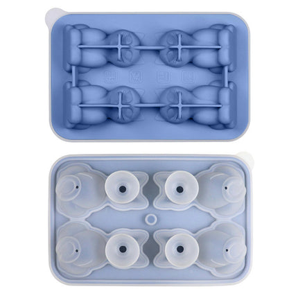 3D Cat Ice Cube Mold Silicone Large Ice Cube Tray with Lid - for Cocktail Whiskey