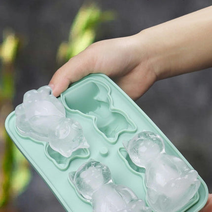 3D Cat Ice Cube Mold Silicone Large Ice Cube Tray with Lid - for Cocktail Whiskey