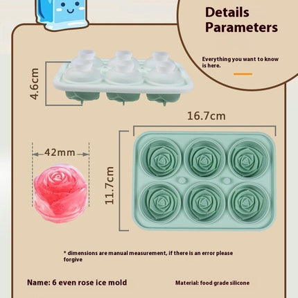 Ice Cube Trays Silicone Rose Flowers Ice Cube Molds - for Cocktails Whiskey Juice