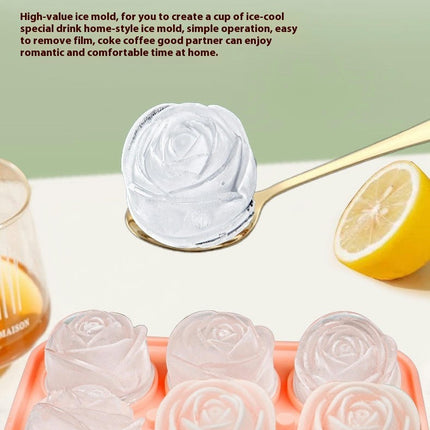 Ice Cube Trays Silicone Rose Flowers Ice Cube Molds - for Cocktails Whiskey Juice