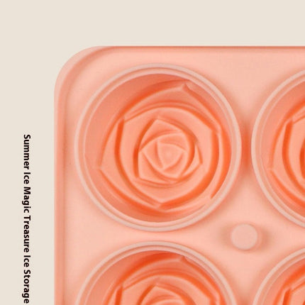 Ice Cube Trays Silicone Rose Flowers Ice Cube Molds - for Cocktails Whiskey Juice