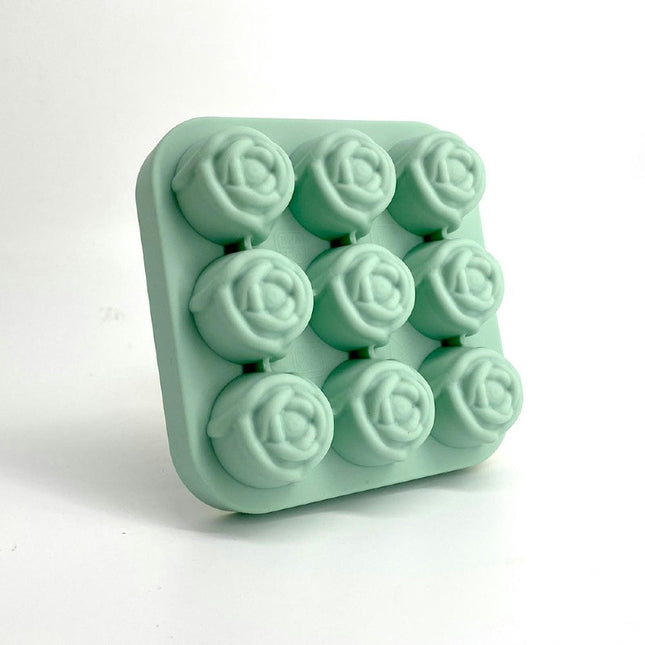 Ice Cube Tray with Lid 3D Rose Ice Cube Mold Silicone Ice Cube Trays for Freezer