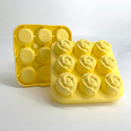 Ice Cube Tray with Lid 3D Rose Ice Cube Mold Silicone Ice Cube Trays for Freezer