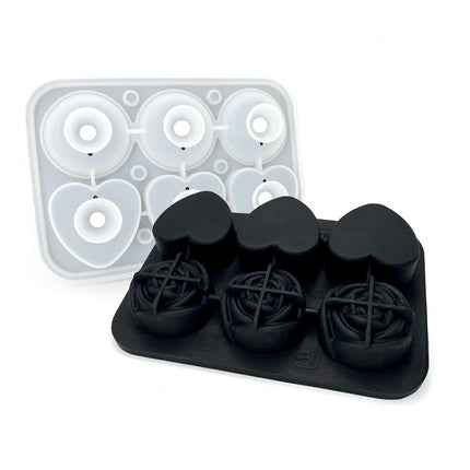 Ice Cube Tray 3D Heart Rose Ice Ball Silicone Ice Cube Mold for Chilling Drinks