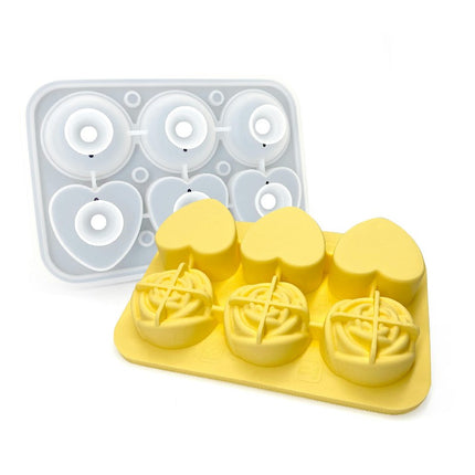 Ice Cube Tray 3D Heart Rose Ice Ball Silicone Ice Cube Mold for Chilling Drinks