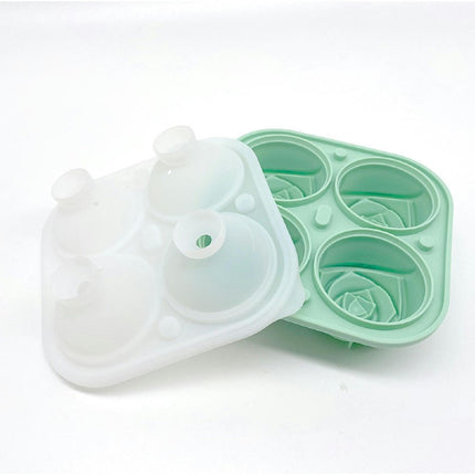 Ice Cube Tray 3D Heart Rose Ice Ball Silicone Ice Cube Mold for Chilling Drinks