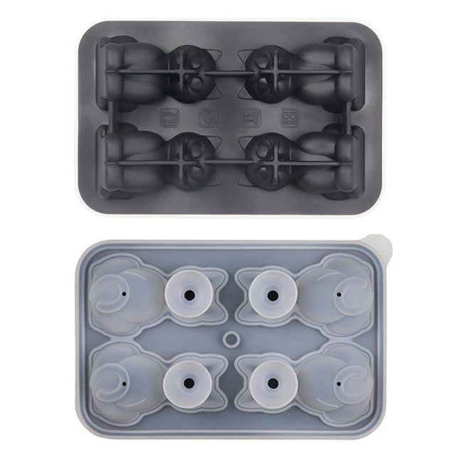 Silicone Ice Cube Tray with Lid Fun Shapes Animal Ice Cube Mold