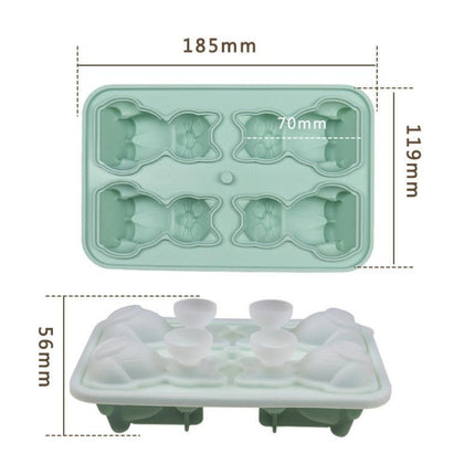 Silicone Ice Cube Tray with Lid Fun Shapes Animal Ice Cube Mold