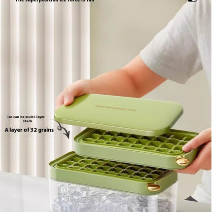 Ice Cube Tray with Lid and Bin Ice Cubes Big Capacity - for Freezer