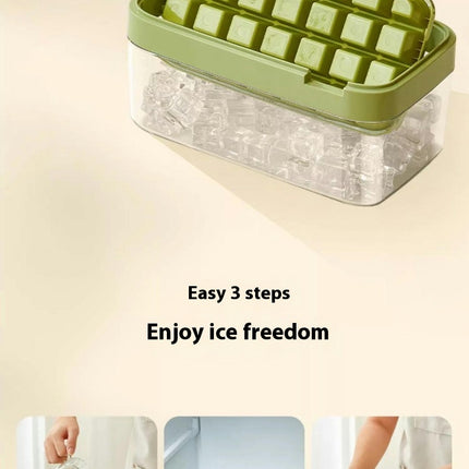 Ice Cube Tray with Lid and Bin Ice Cube Molds - for Freezer Easy Release