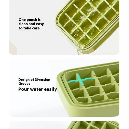 Ice Cube Tray with Lid and Bin Ice Cube Molds - for Freezer Easy Release