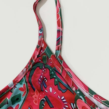 Paisley Print Cami Dress, Women's Clothing Boho V Neck Spaghetti Strap Dress For Spring & Summer