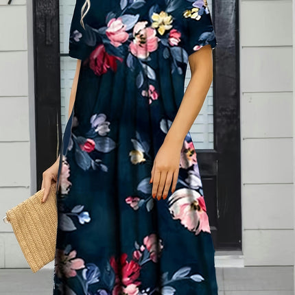 Spring/Summer Floral Print Dress with Convenient Pocket â€?Perfect for Warm Weather