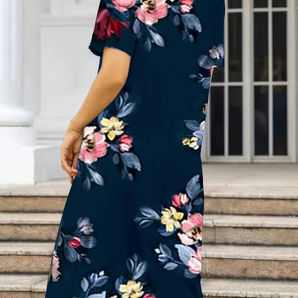 Spring/Summer Floral Print Dress with Convenient Pocket â€?Perfect for Warm Weather