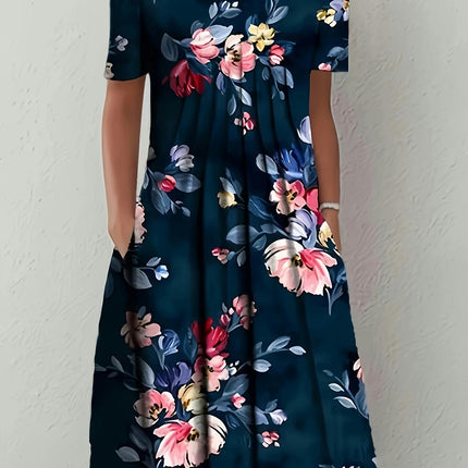 Spring/Summer Floral Print Dress with Convenient Pocket â€?Perfect for Warm Weather