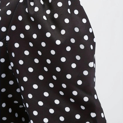 Summer Vintage Chic Polka Dot Dress â€?Elegant Square Neck, Knee-High with Belt, Breathable