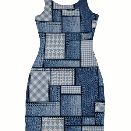 Print Sleeveless Summer Tank Dress - Women's Casual Dresses with Relaxed Fit for Daily Wear