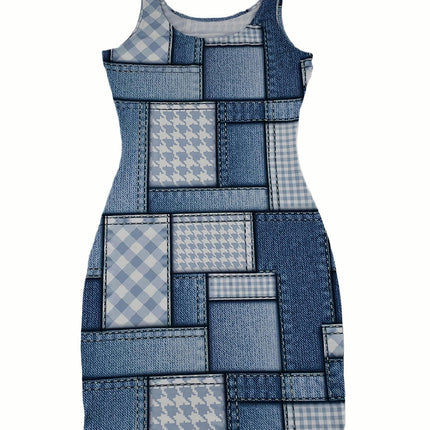 Print Sleeveless Summer Tank Dress - Women's Casual Dresses with Relaxed Fit for Daily Wear