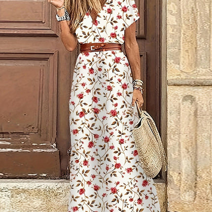 Women's Bohemian V-neck Floral Dress 1pc Women'S Summer Casual Dress