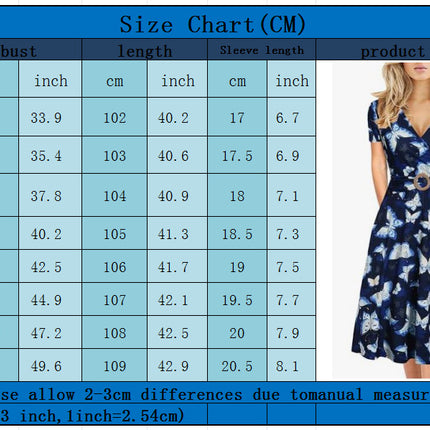 Charming Floral Print A-line Dress Short Sleeves Womens Dress for Spring & Summer