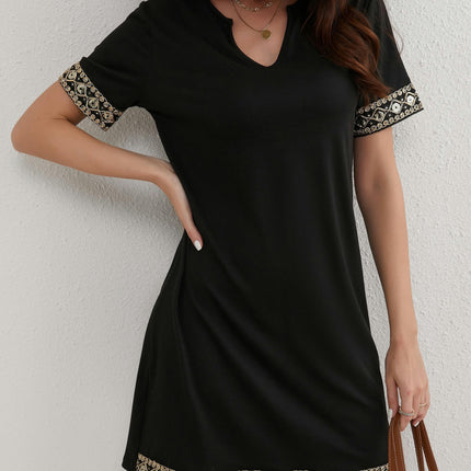 Geo Print Notched Neck A-Line Bodycon Dress Dresses for Summer-Comfortable Clothing for Ladies