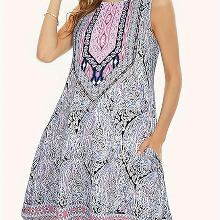 Women's Outdoor Boho Summer Dresses With Pockets Outdoor Casual Spring Sundresses