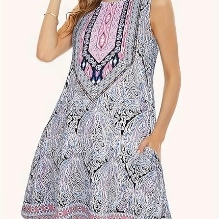 Summer Breeze Dress - Comfortable Sleeveless Loose Fit with Pockets Spring Sundresses for Women