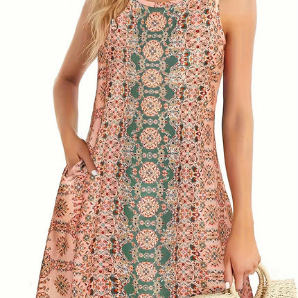 Summer Breeze Dress - Comfortable Sleeveless Loose Fit with Pockets Spring Sundresses for Women