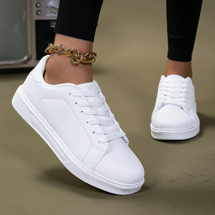 Low-top Women's Shoes, White Shoes Casual Flat White Board Shoes, Women's Skate Shoes All Seasons