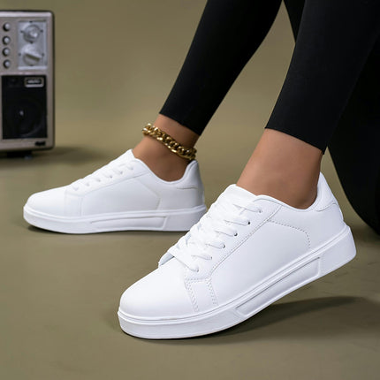 Low-top Women's Shoes, White Shoes Casual Flat White Board Shoes, Women's Skate Shoes All Seasons