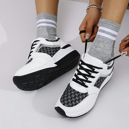 Women's Casual Sneakers - Lightweight, Lace-Up, Non-Slip Rubber Sole for All Seasons