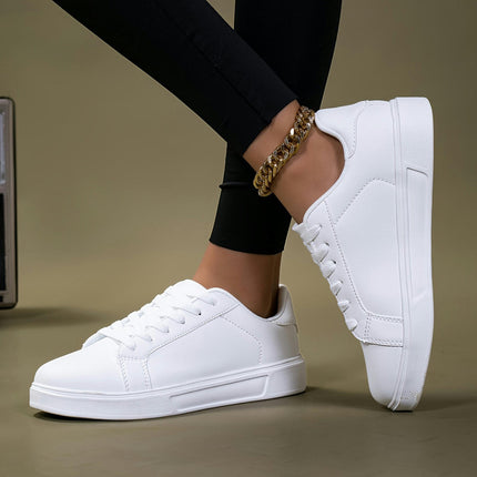 Low-top Women's Shoes, White Shoes Casual Flat White Board Shoes, Women's Skate Shoes All Seasons