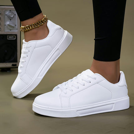 Low-top Women's Shoes, White Shoes Casual Flat White Board Shoes, Women's Skate Shoes All Seasons