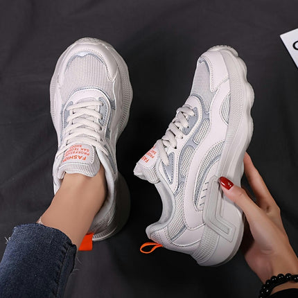 Women's Mesh Panel Casual Sneakers, Low-top Soft Sporty Shoes, Outdoor Comfy Running Shoes