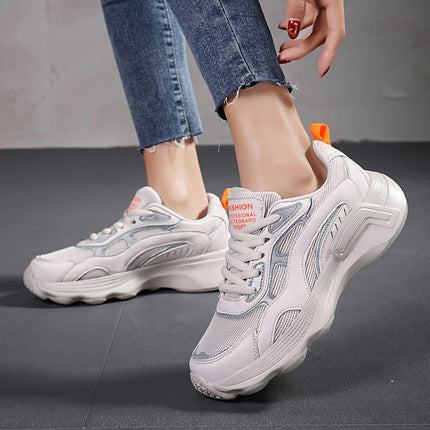 Women's Mesh Panel Casual Sneakers, Low-top Soft Sporty Shoes, Outdoor Comfy Running Shoes