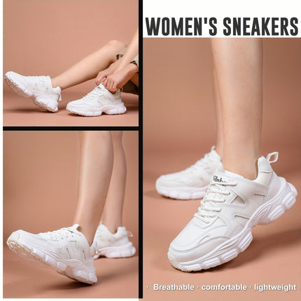 Fashion Women's Chunky Sneakers, Lace-Up Platform Sneakers For Women, Lightweight And Comfortable Fashion Sneakers Casual Shoes