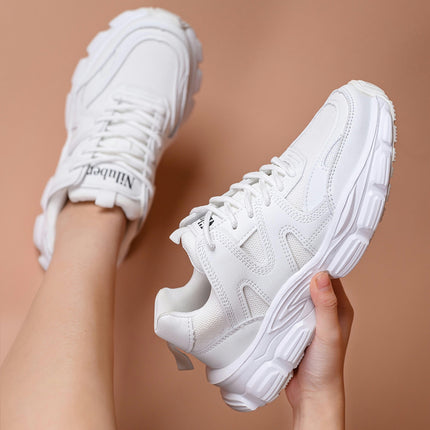 Fashion Women's Chunky Sneakers, Lace-Up Platform Sneakers For Women, Lightweight And Comfortable Fashion Sneakers Casual Shoes