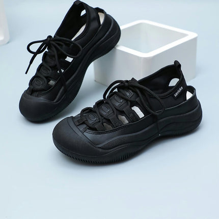 1 Pair Women'S Hollow-Out Casual Comfort Sneakers,All-Season Lace-Up Shoes for Outdoor Activities