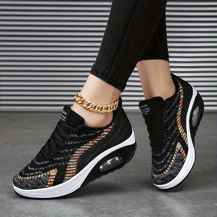 Ultra Comfortable Airy Mesh Women's Running Shoes Knitted Sneakers for Athletic Walking and Casual